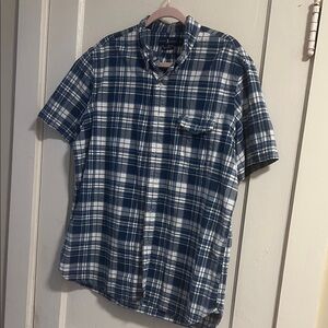 Ralph Lauren Indigo Twill Plaid Men's Short Sleeve Shirt